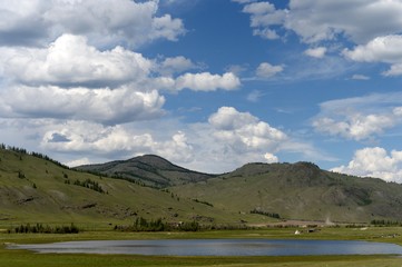  Mountain landscape in the Ulagan district of the Altai Republic. Western Siberia