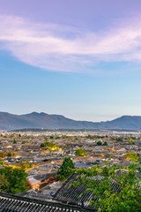 Sunset Panorama of Dayan Ancient City, Lijiang, Yunnan, China	