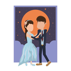 wedding couple dancing cartoon