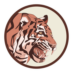 wild tiger face  cartoon