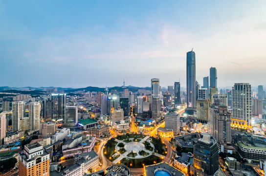 City Scenery of Zhongshan Square in Dalian, Liaoning Province, China