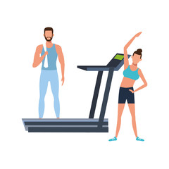 Obraz premium fitness couple training