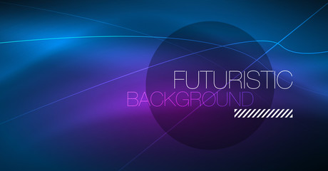 Neon glowing magic background, neon banner, night sky wallpaper. Magic light effect. Christmas abstract pattern.