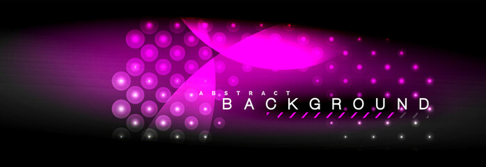 Obraz premium Vector blurred neon glowing circles with flowing and liquid light concept, energy magic fantastic abstract background