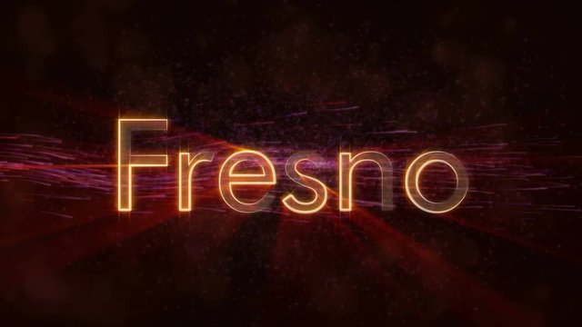 Fresno - Shiny looping city name text animation