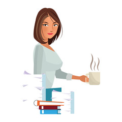 Executive businesswoman cartoon isolated