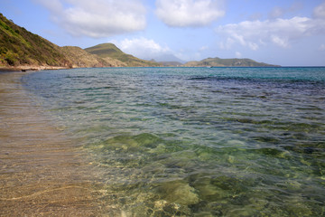 Pristine beach in St. Kitts
