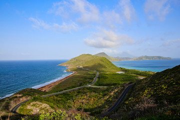 Timothy Hill Lookout overlooking Atlantic Ocean on the right and Caribbean sea on the left