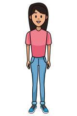 Woman smiling cartoon