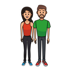 Young couple cartoon
