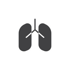 Human lungs vector icon. filled flat sign for mobile concept and web design. Lungs human organ simple solid icon. Symbol, logo illustration. Pixel perfect vector graphics