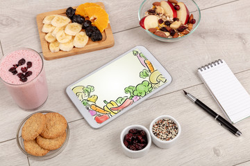 Healthy food composition with tablet