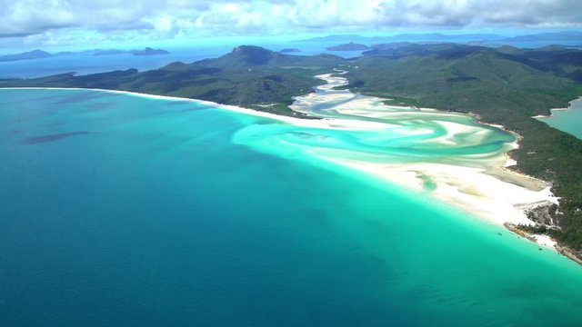 Aerial view of Whitehaven Beach Whitsundays South Pacific Queensland Australia