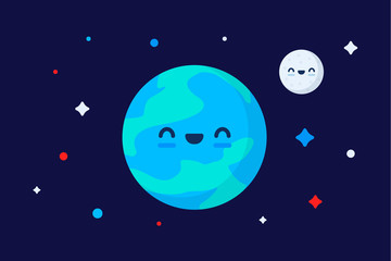 Earth and moon emojis, earth day