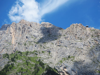 Marmolada, Dolomites, Italy. The first section of the cableway leading to the Marmolada glacier