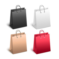 Set of colorful realistic shopping bags. Vector illustration