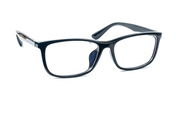 black eye glass isolated on white background