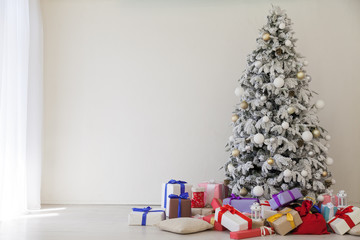 winter Christmas tree Garland lights new year holiday gifts white home decor