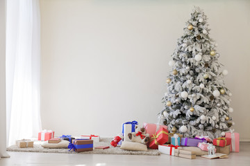 winter Christmas tree Garland lights new year holiday gifts white home decor