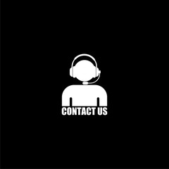 Contact us icon or logo on dark background