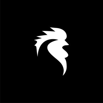 recommend clip art: Rooster head icon or logo on dark background