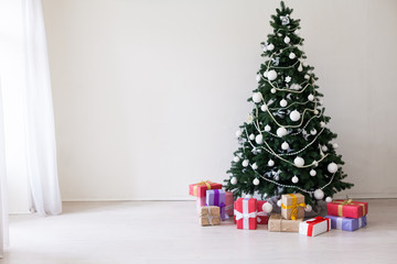 Christmas tree Garland lights new year holiday gifts white home decor