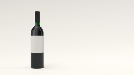 Mockup for bottle of red wine with blank label