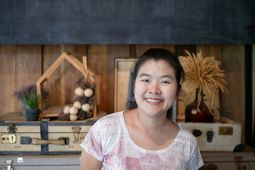 Portrait of Asian Young Woman Smiling 