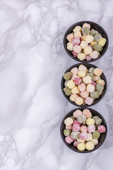 Freshly made Italian gnocchi with copy space