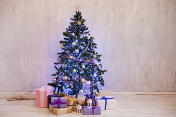 Christmas tree Garland lights new year holiday gifts white home decor