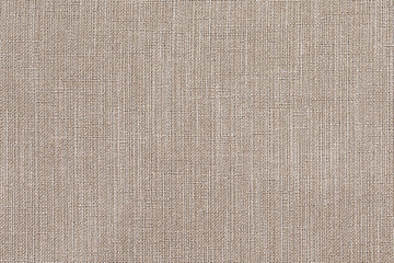 Linen fabric texture or background, Brown color.