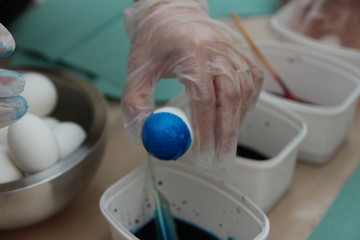 Decorating Easter Eggs home made (photo Czech repblic -Europe)