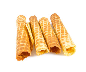tube waffle isolated on white