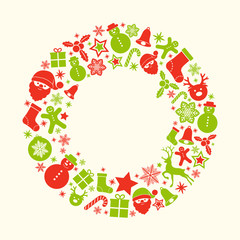 Christmas decoration with wishes and copyspace. Vector.