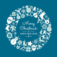 Christmas wishes with festive decorations. Vector.