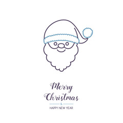 Christmas wishes - hand drawn greeting card with Santa Claus. Vector.