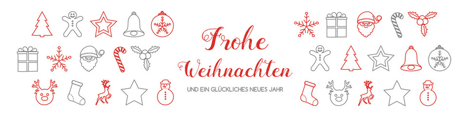 Fototapeta na wymiar Frohe Weihnachten - translated from german to as Merry Christmas. Vector.