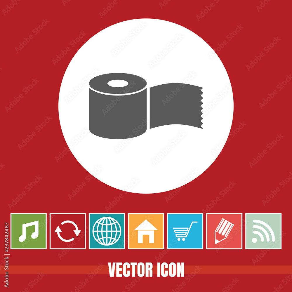 Poster very useful vector icon of paper roll with bonus icons very useful for mobile app, software & web