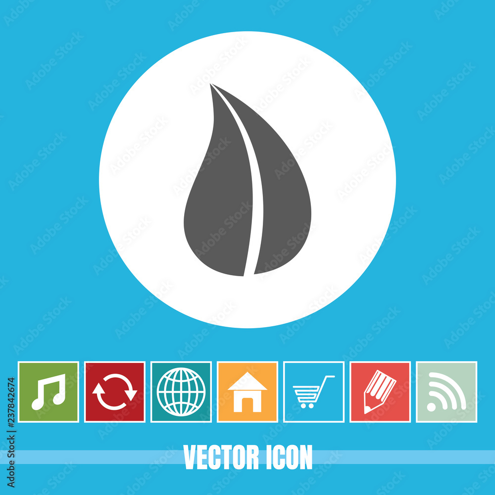 Poster very useful vector icon of leaf with bonus icons very useful for mobile app, software & web