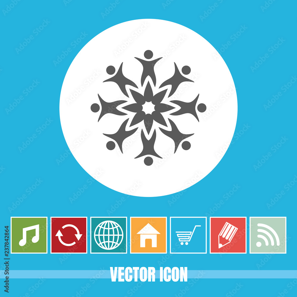 Poster very useful vector icon of team with bonus icons very useful for mobile app, software & web