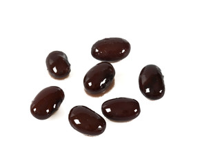 boiled black beans isolated on white