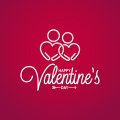 Valentines day card. Loving couple concept. Two hearts together.