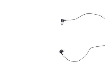 black Earphones isolated on white background