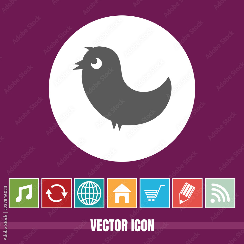 Poster very useful vector icon of bird with bonus icons very useful for mobile app, software & web