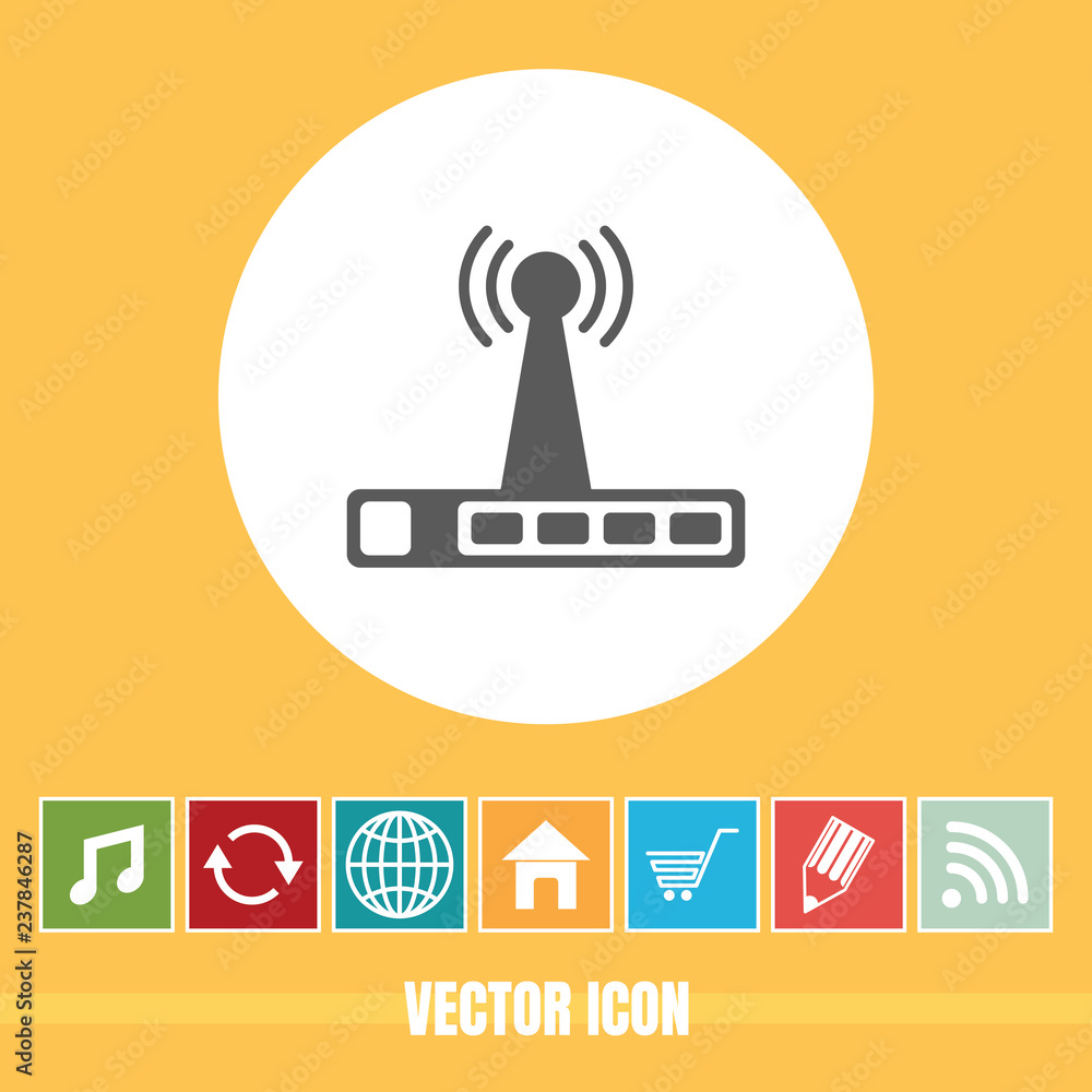 Aufkleber very useful vector icon of wi-fi router with bonus icons very useful for mobile app, software & web