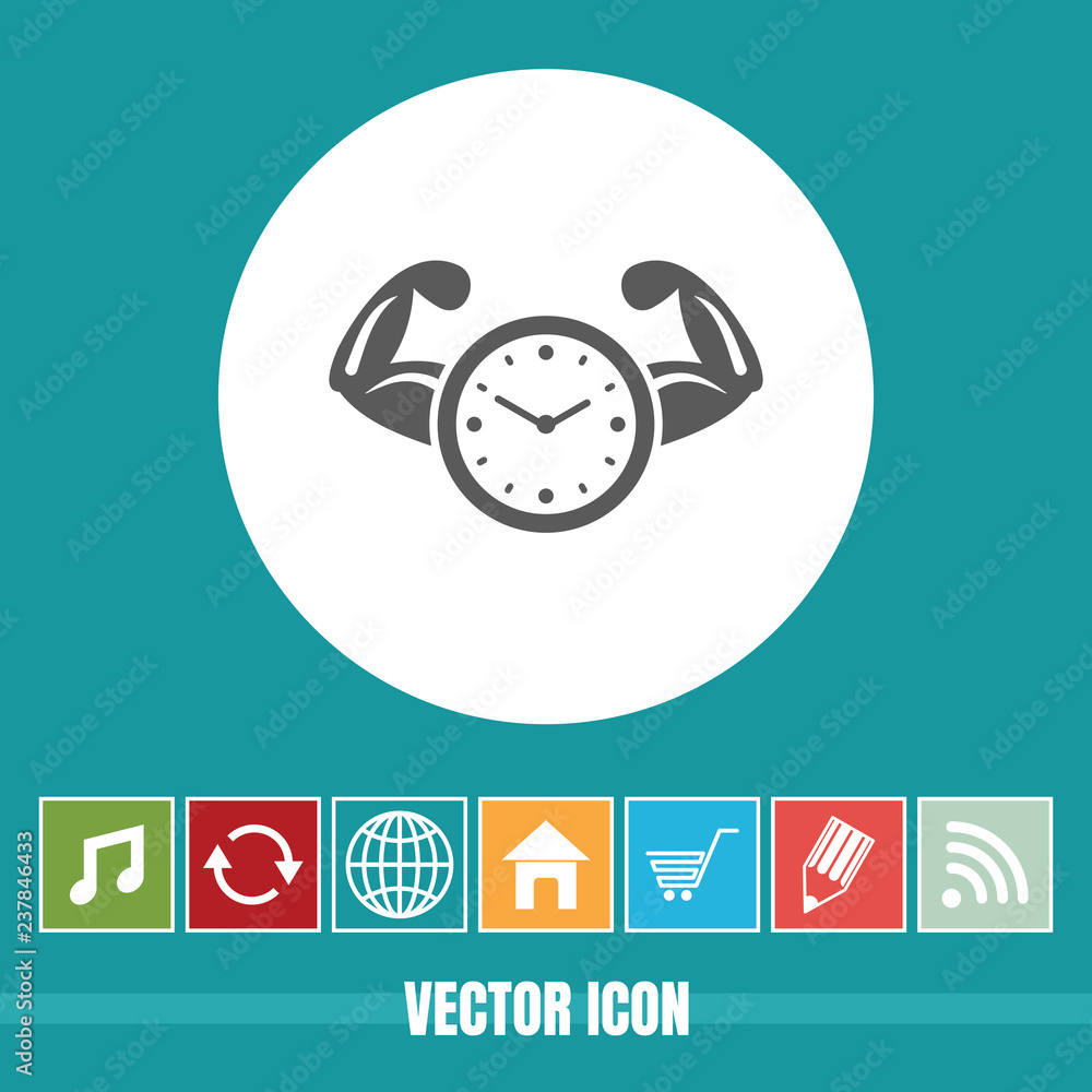 Poster very useful vector icon of power time with bonus icons very useful for mobile app, software & web