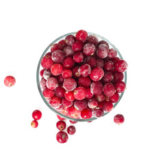 frozen cranberries isolated