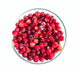 frozen cranberries isolated