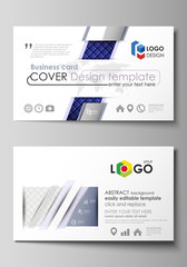 Business card templates. Easy editable layout, abstract vector design template. Shiny fabric, rippled texture, white and blue silk, colorful vintage style background.