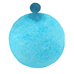 Watercolor hand painting round shapes on white